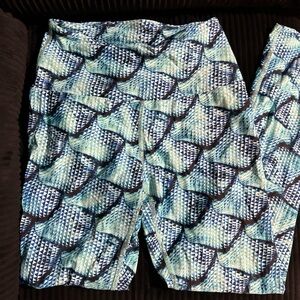 Blue Scale Pattern Swim Coverup